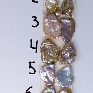 Chinese freshwater pearls very baroque colorful keshi pairs 20-30 x 10mm, undrilled