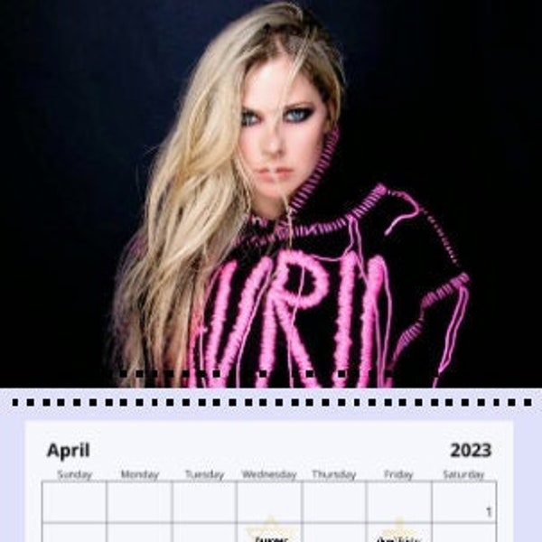 Avril Lavigne Calendar Etsy