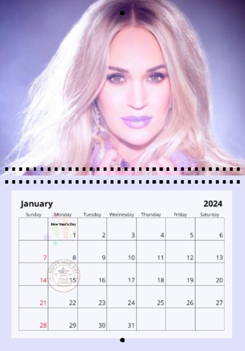 Carrie Underwood 2024 Wall Calendar Etsy