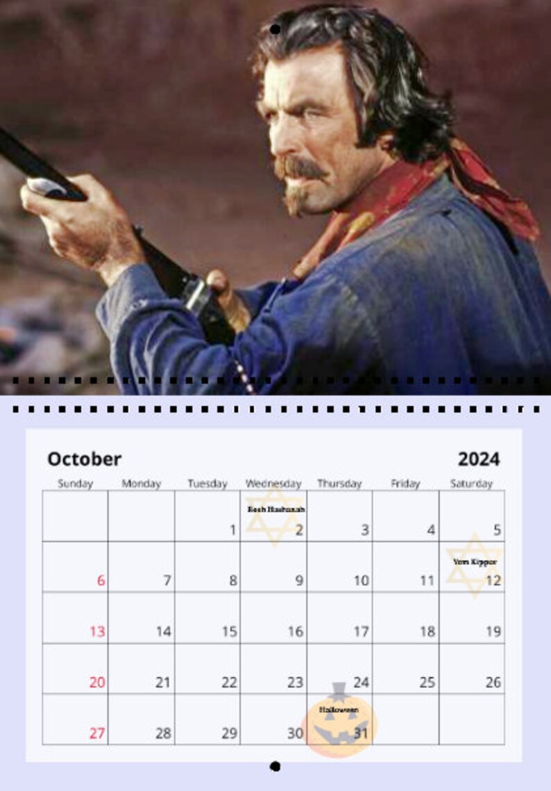 Tom Selleck 2024 Wall Calendar Etsy