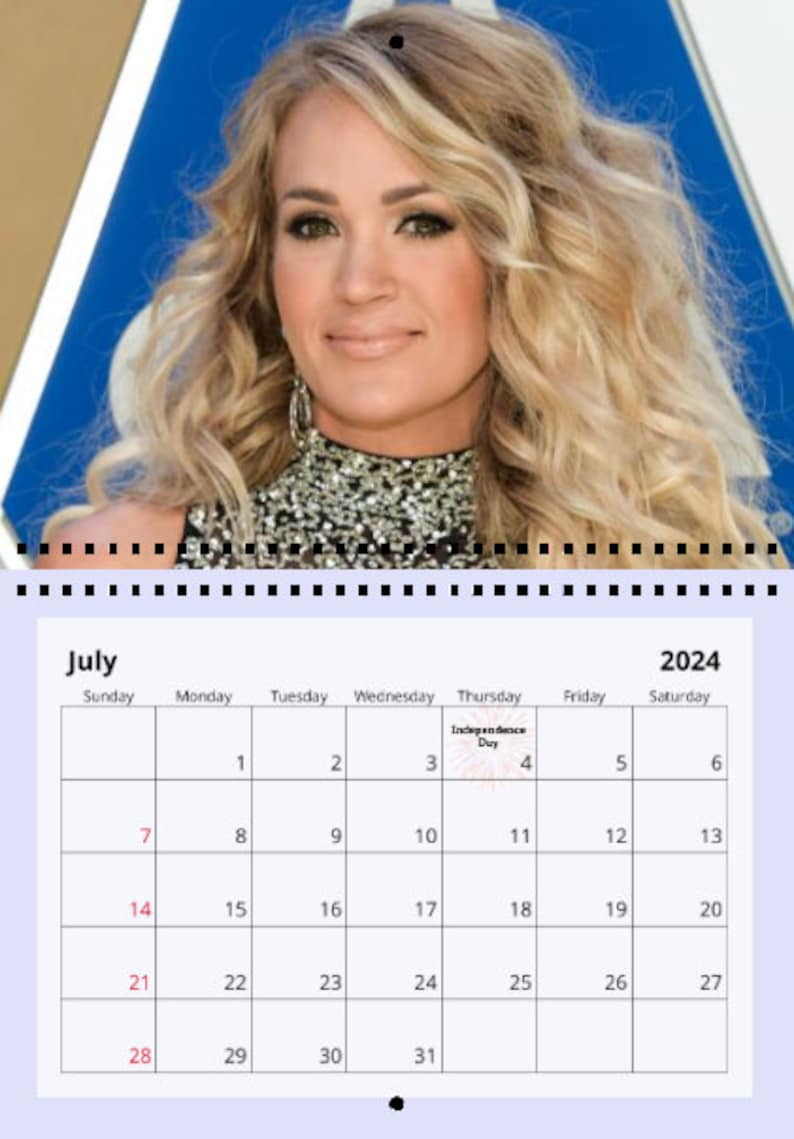 Carrie Underwood 2024 Wall Calendar Etsy
