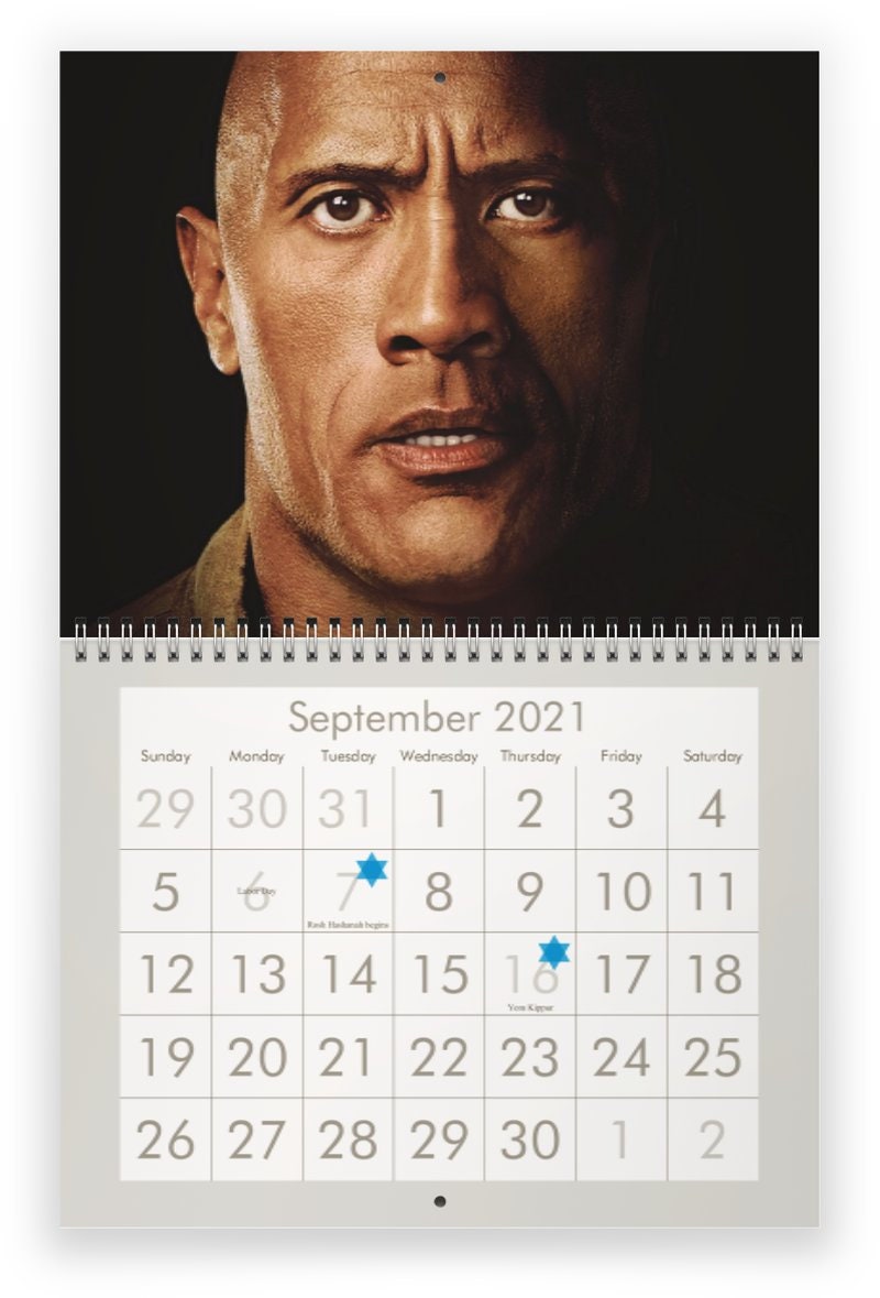 Dwayne Johnson 2021 Wall Calendar Etsy