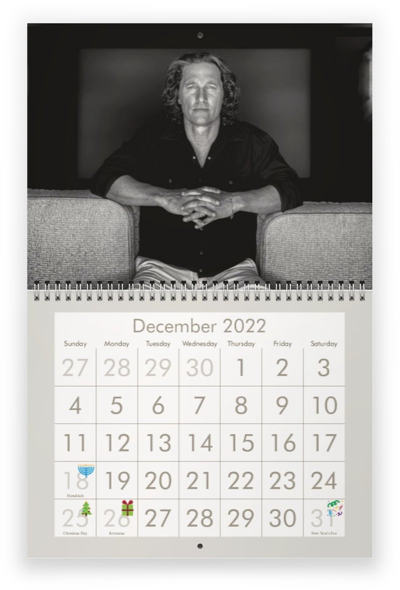 Matthew Mcconaughey 2022 Wall Calendar SALE Etsy