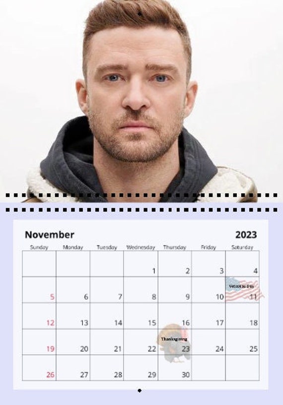 Justin Timberlake 2023 Wall Calendar -  Norway