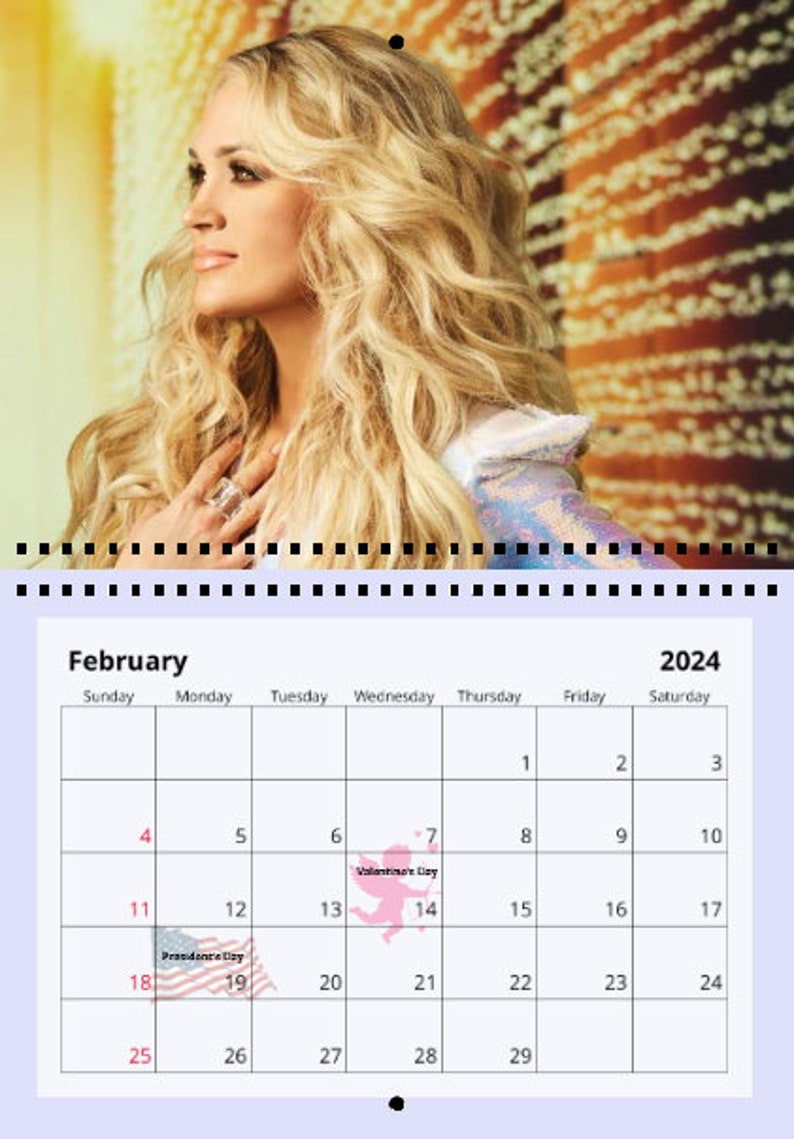 Carrie Underwood 2024 Wall Calendar Etsy