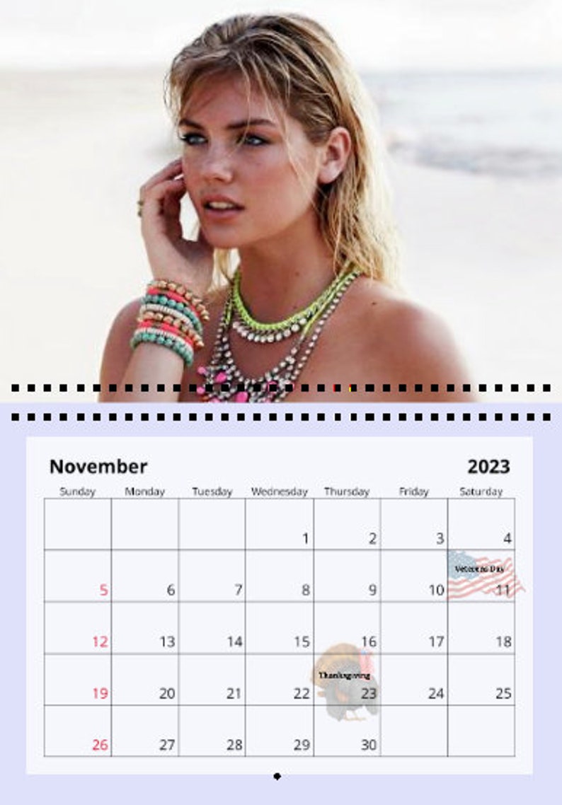 Kate Upton 2023 Wall Calendar Etsy