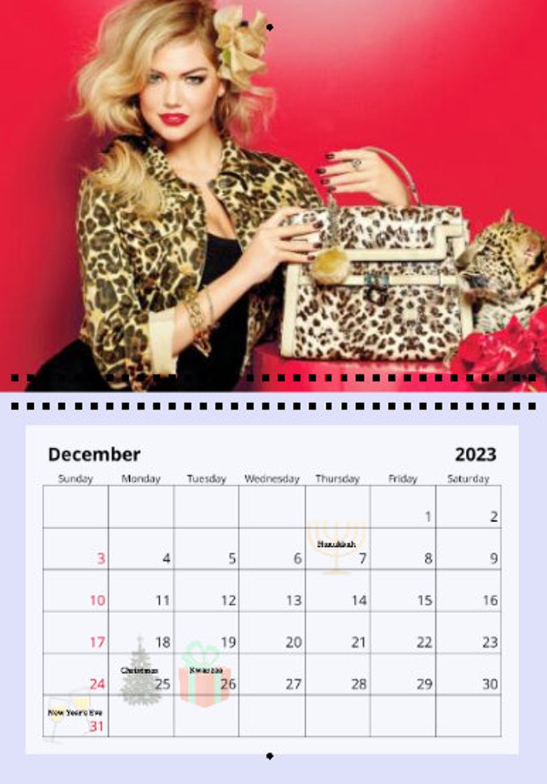 Kate Upton 2023 Wall Calendar Etsy