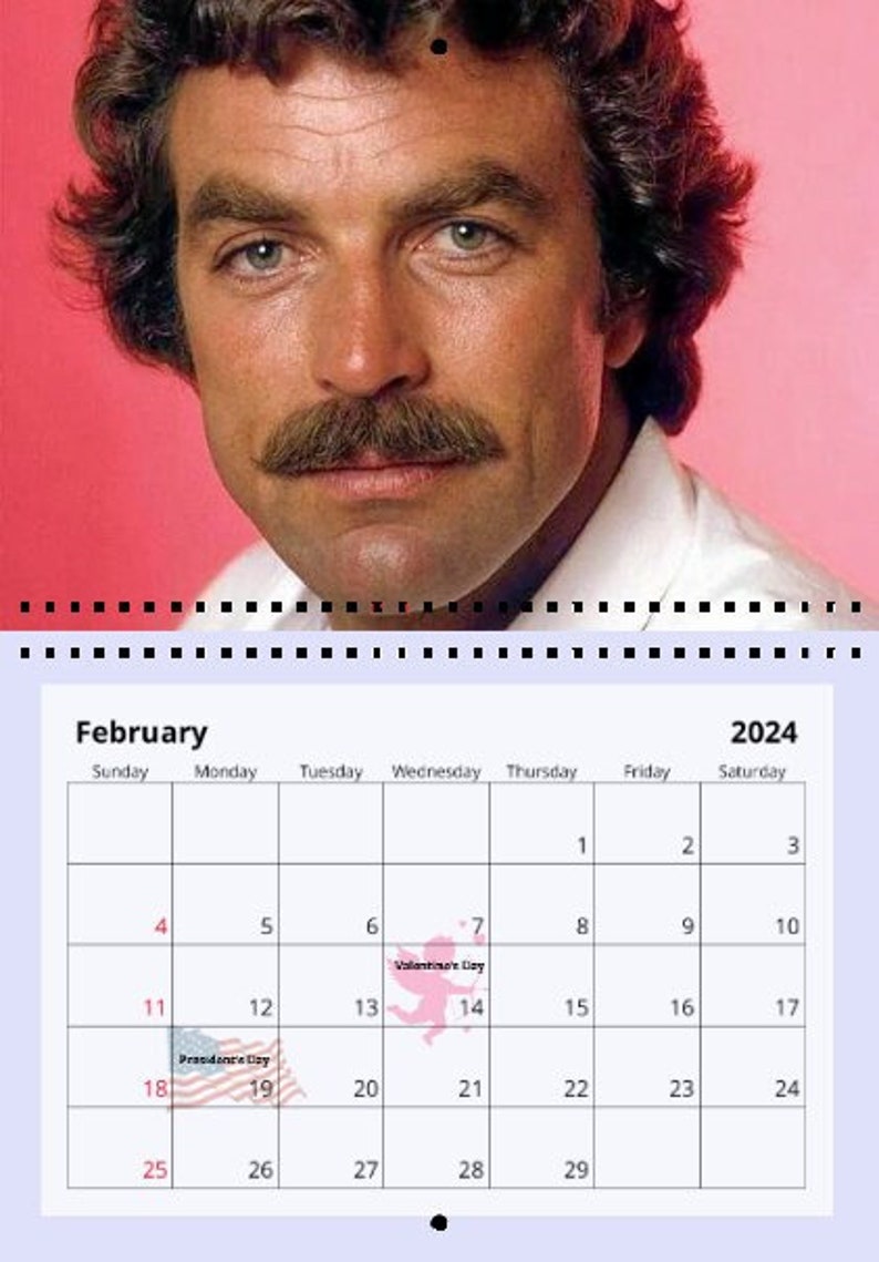 Tom Selleck 2025 Wall Calendar Etsy