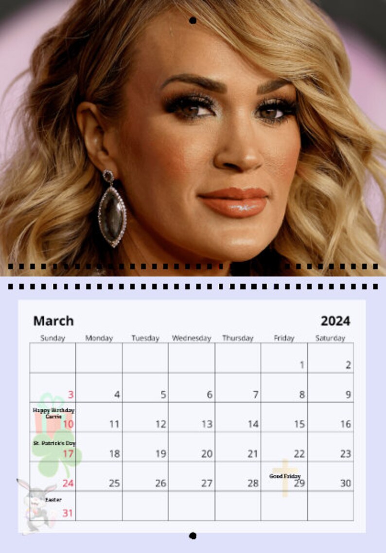 Carrie Underwood 2024 Wall Calendar Etsy