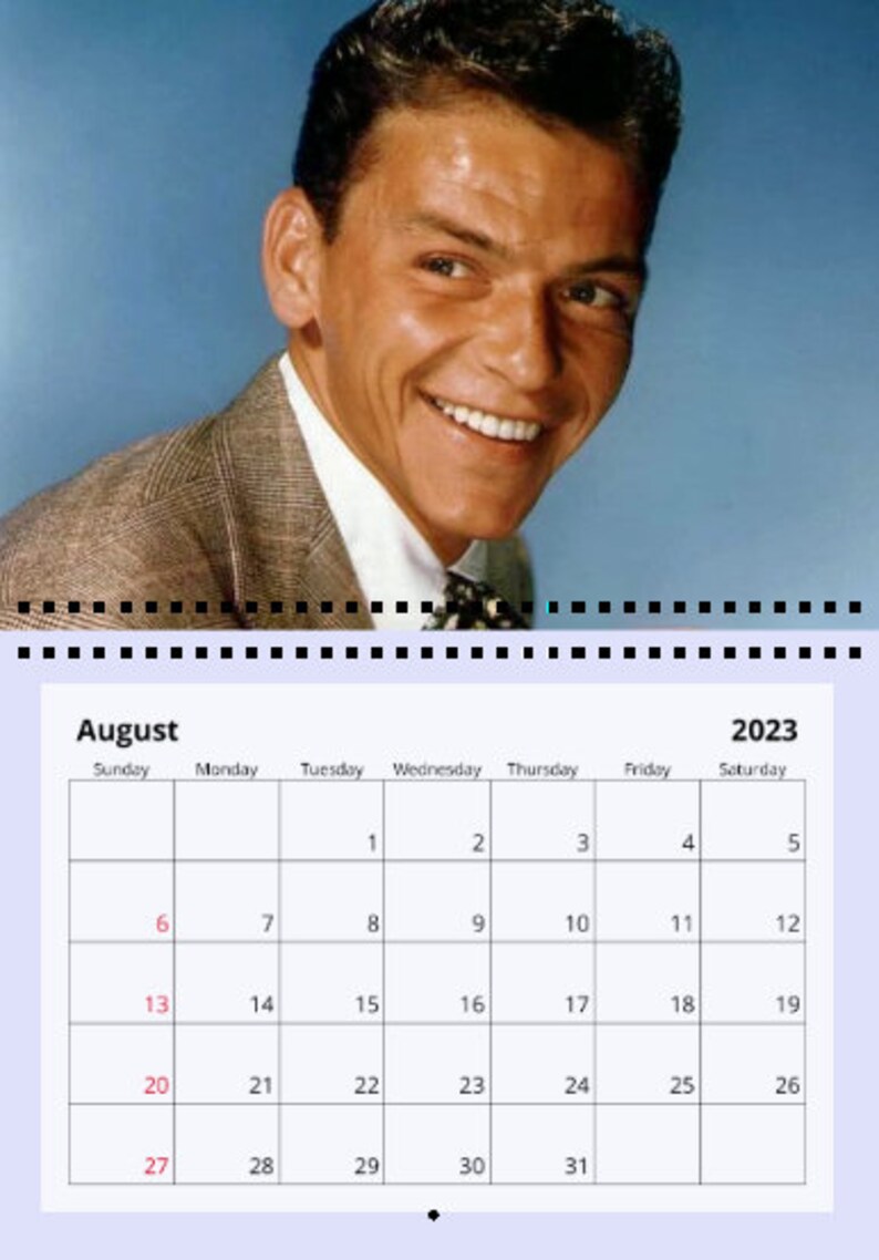 Frank Sinatra 2023 Wall Calendar Etsy