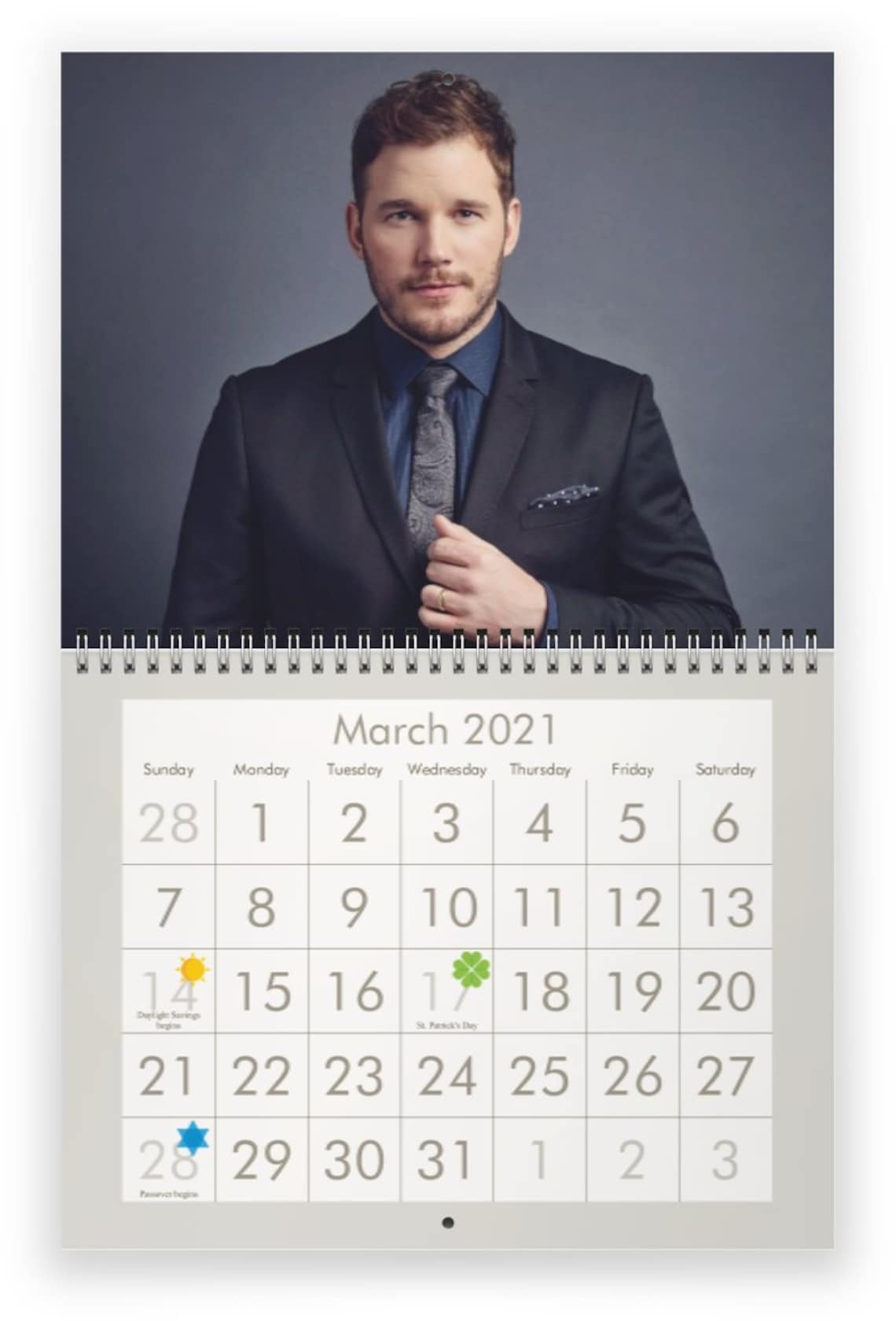 Chris Pratt 2021 Calendario de pared Etsy