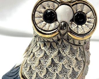Handmade Sculpted Ceramic Forest Owl Figurine - De Rosa Collections -  Art - Decor - Gifting