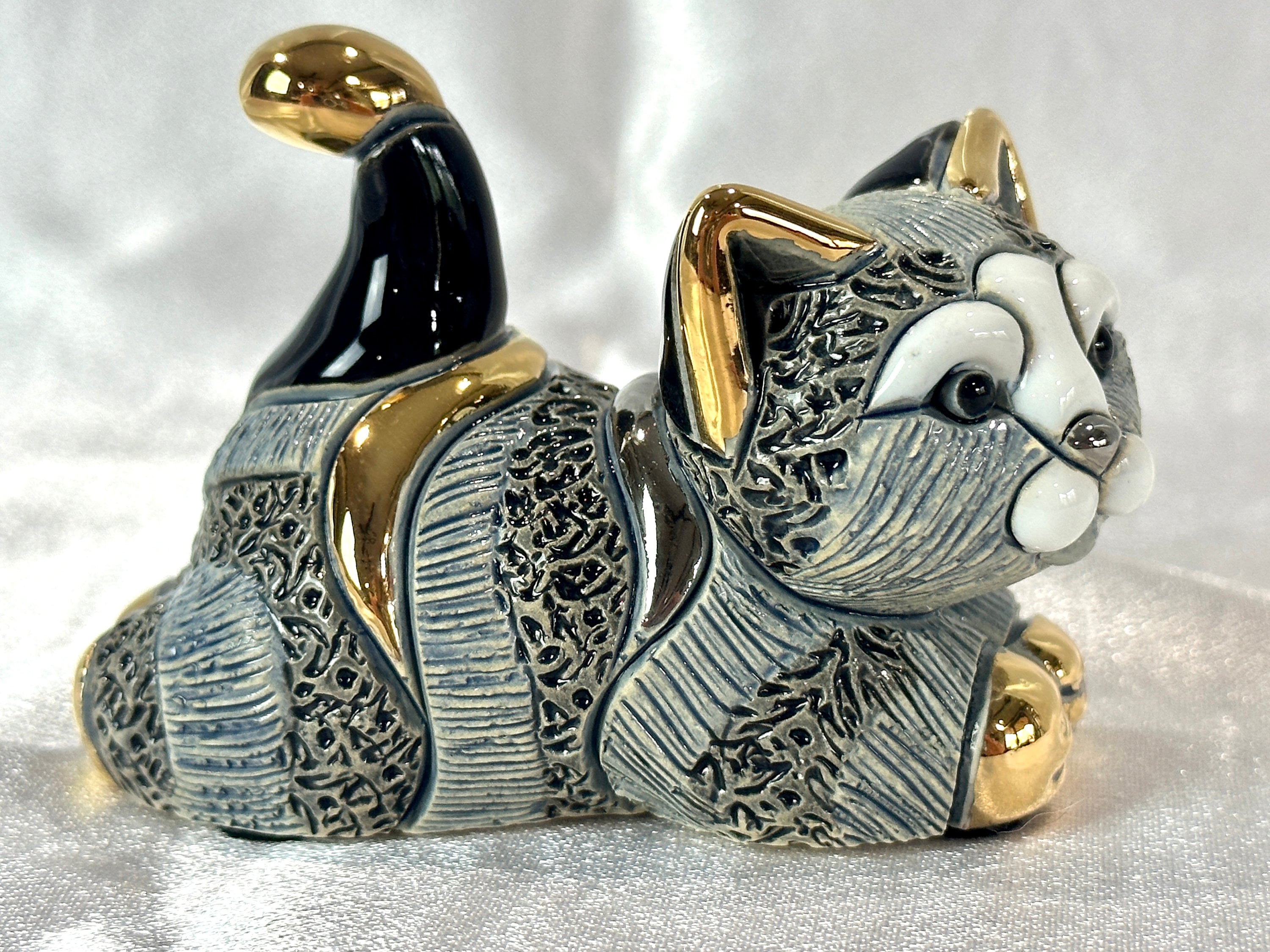 Lot De 24 Figurines Miniatures Chats En Céramique - Vintage - Occasion