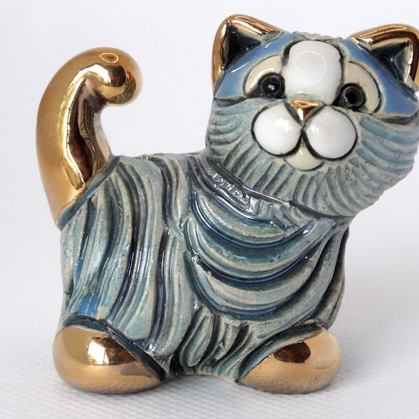 Handmade Sculpted Ceramic Mini Cat figurine - De Rosa Collections - The Minis