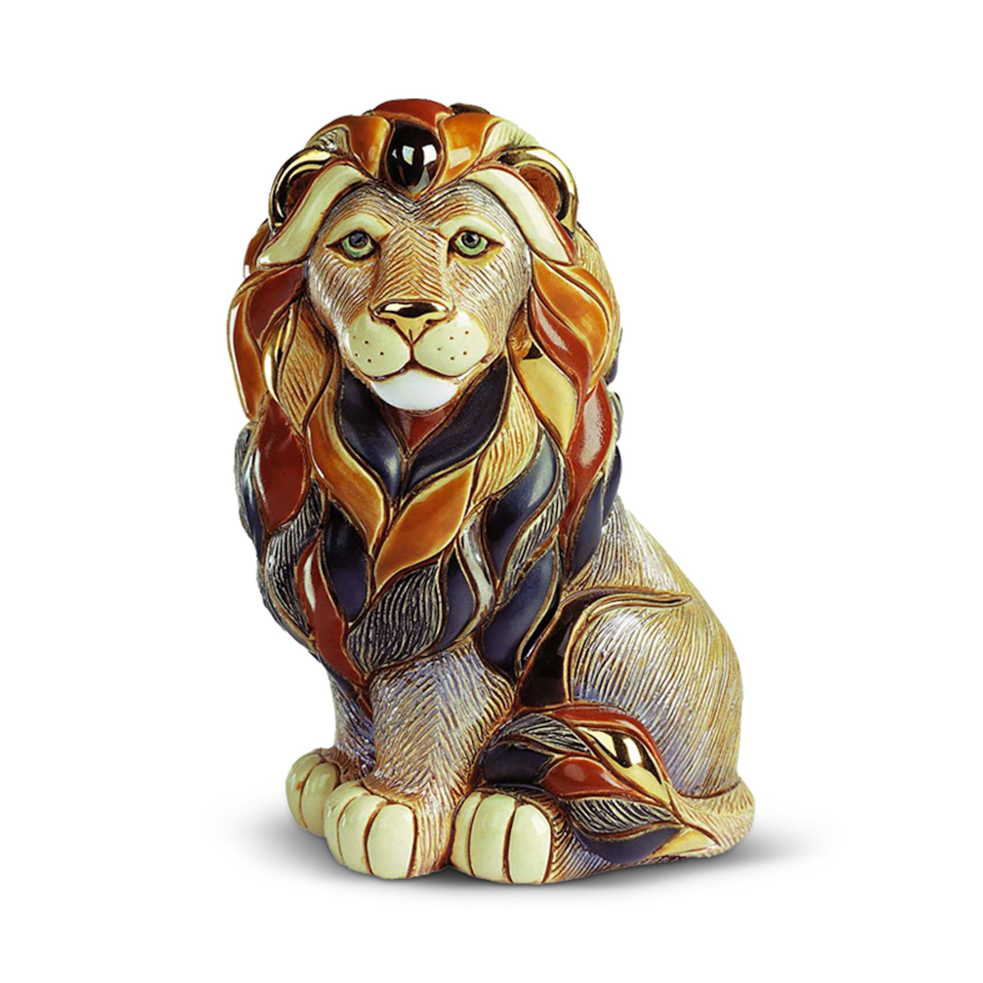 Lion Sitting Ceramic Statue Ceramic Lion Figurine Brave Etsy UK