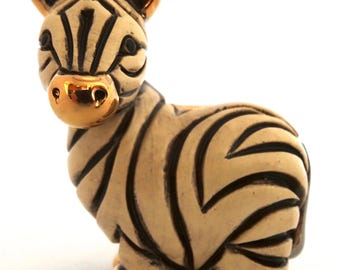 エルテ　置物 Vintage Lefton Ceramic Black and White Gold Fleck Zebra