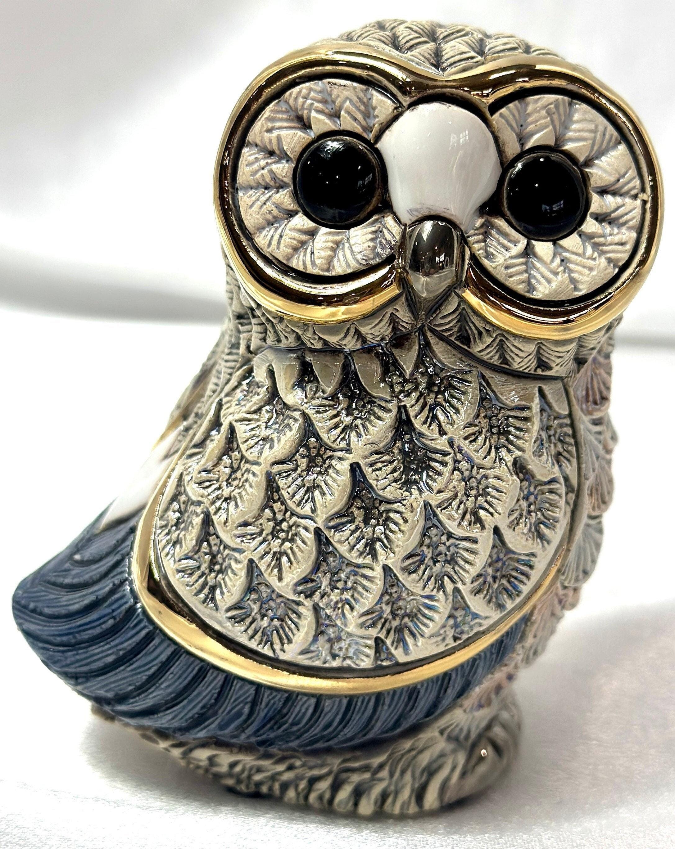 Handmade Sculpted Ceramic Forest Owl Figurine - De Rosa Collections -  Art - Decor - Gifting