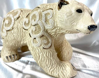 Handmade Sculpted Ceramic Polar Bear Sculpture - De Rosa Collections - The Gallery Collection