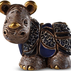 Mini rinoceronte esculpido a mano en cerámica - De Rosa Collections - The Mini's