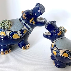 Ceramic Hippo, Hippo Family, Hippo decor, Hippo sculpture, Handmade Ceramic Hippo, Hippo Gift, Hippo Lover Gift, Baby Hippo, Hippo Figurine