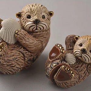 Handmade Ceramic Otter, Ceramic Sculpture, Otter Lover Gift, Otter Gift, Otter Decor, Seaside Decor, Beach House Decor, Otter Figurine
