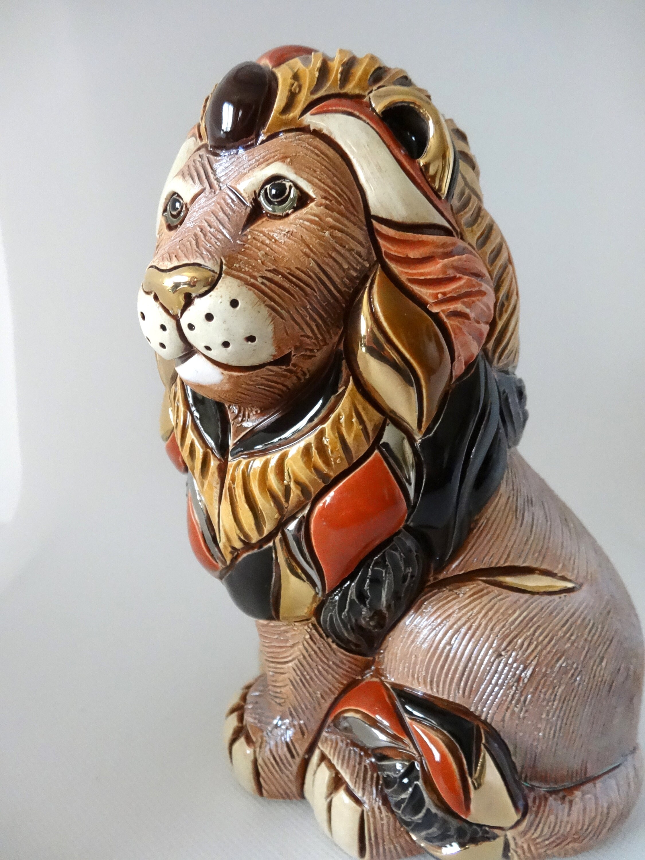 Lion Sitting Ceramic statue ceramic Lion figurine Brave Etsy