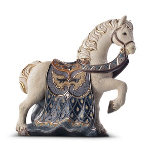 Handmade Ceramic Imperial Horse Sculpture - De Rosa Collections - Gallery Sized