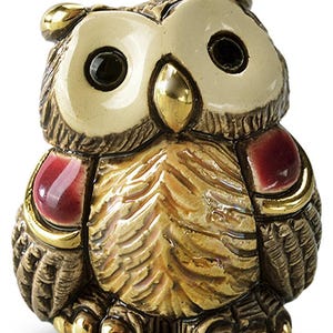 Mini-hibou en céramique sculpté fait main - Collections De Rosa - Les Minis