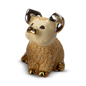 Handmade Sculpted Ceramic Pig figurine - De Rosa Collections - The Families