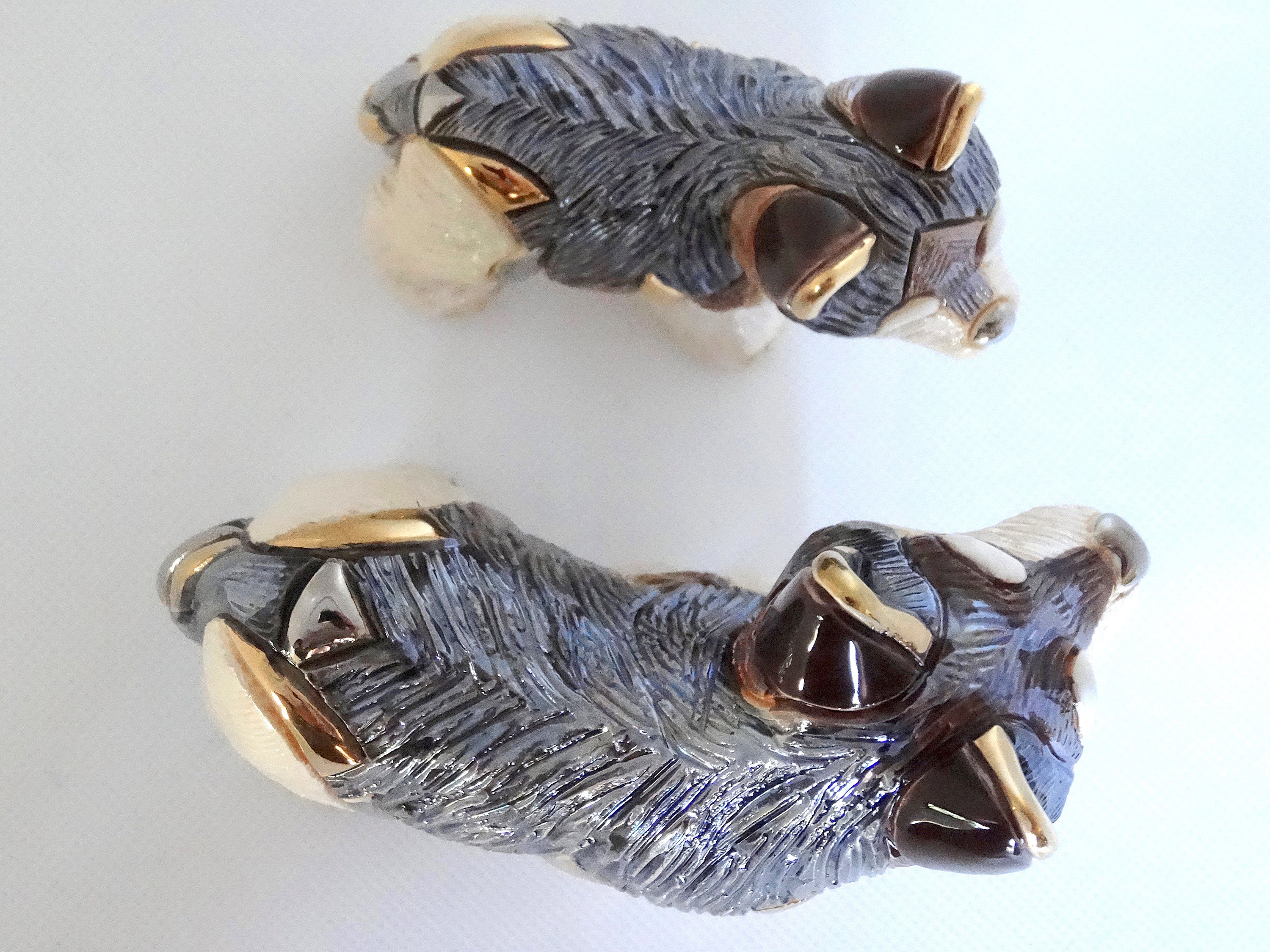 ceramic wolf statue