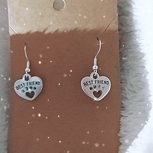 Best friend pawprint Earrings
