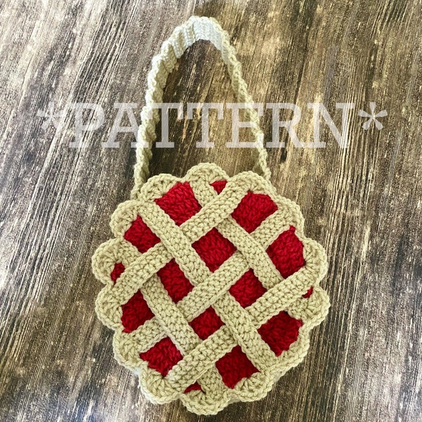 Cherry Pie Purse Crochet Pattern Cottagecore Nature Woodland Aesthetic Crochet Bag Instructions Instant Download