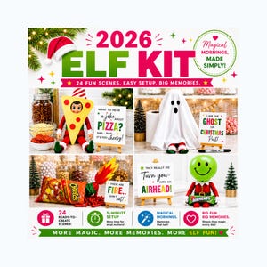 2026 Elf Activity Kit, 24 Day Elf Kit, Christmas Elf Doll, Elf Props, Elf Arrival, Elf Mischief, Elf Departure, 2026 Elf Kits