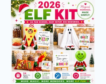 2026 Elf Activity Kit, 24 Day Elf Kit, Christmas Elf Doll, Elf Props, Elf Arrival, Elf Mischief, Elf Departure, 2026 Elf Kits