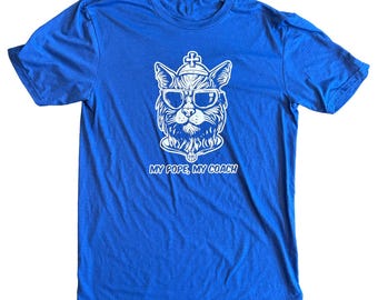 Wild Pope Cat - Blue Shirt