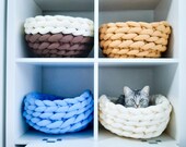 Cat bed pattern, Hand crocheting, Hand knitting, Pet bed, FREE PDF file Video tutorial