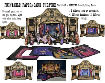 Printable Vaudeville Theatre, DIY Paper Model (Digital Download)