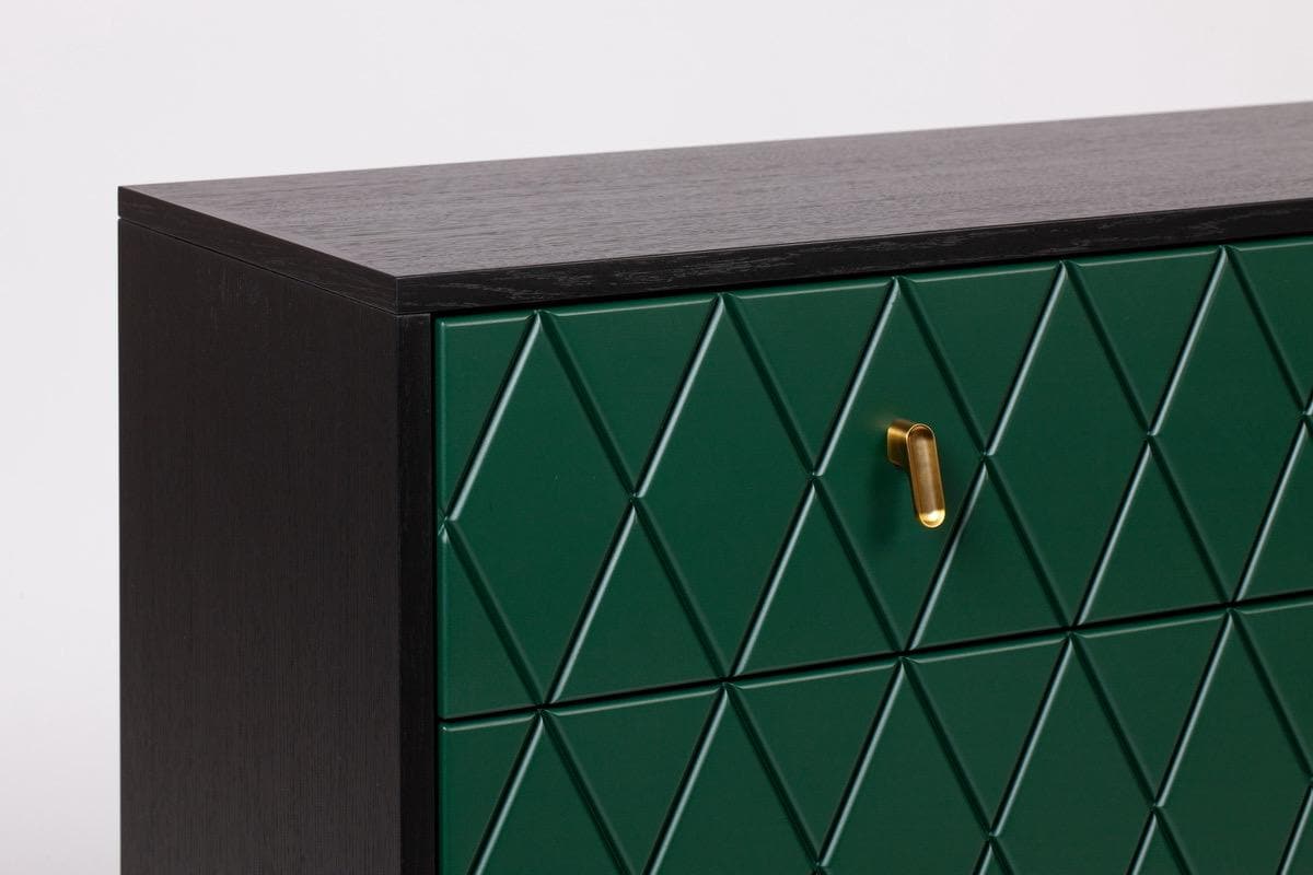 Emerald Green Geometric Dresser | Modern Wood Chest of Drawers | Luxury  Painted Dresser With Brass Hardware - Etsy