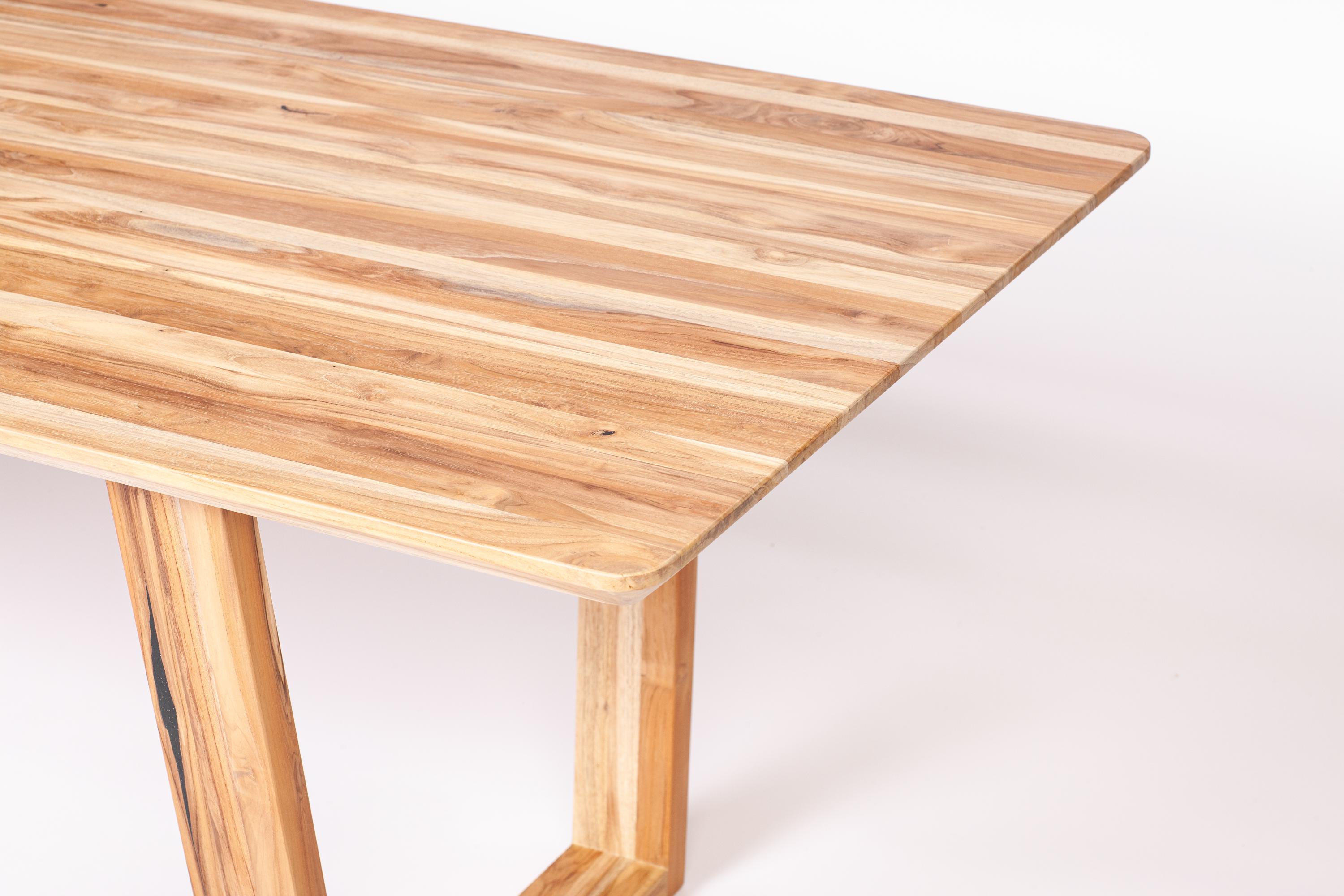 Handcrafted Solid Wood Dining Table – Modern Minimalist Farmhouse Table ...