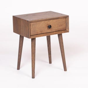 Bedside Table with Drawer in Natural Oak / Mid century modern nightstand / Bedside table with drawer / End Table / Nightstand