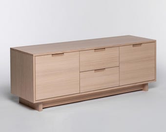 Op maat gemaakte tv-standaard | Moderne mediaconsolekast | Handgemaakte dressoir | Minimalistisch entertainmentcentrummeubilair