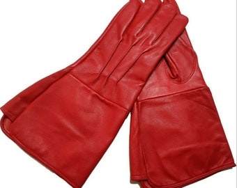Leather Gauntlet Gloves: Long Cuff, Medieval Cosplay