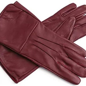 Leder lange Manschette mittelalterliche Handschuhe perfekte Passform Premium-Qualität aus weichem Leder