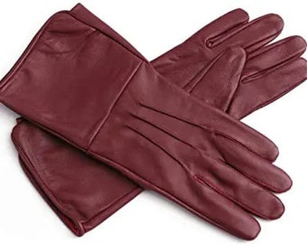 Gants en cuir de mouton à manchette longue - Cosplay médiéval, Renaissance