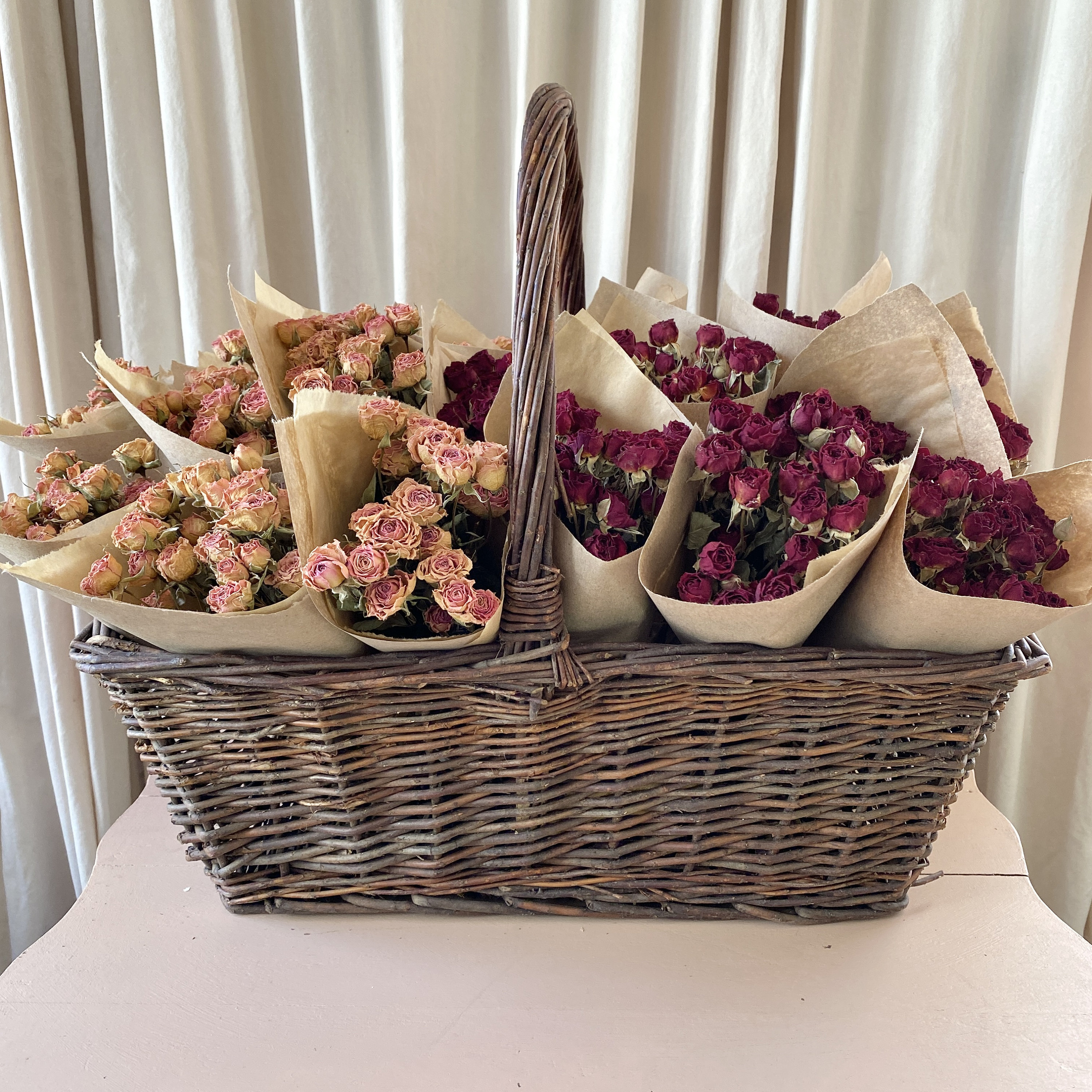  Dried Roses With Stems