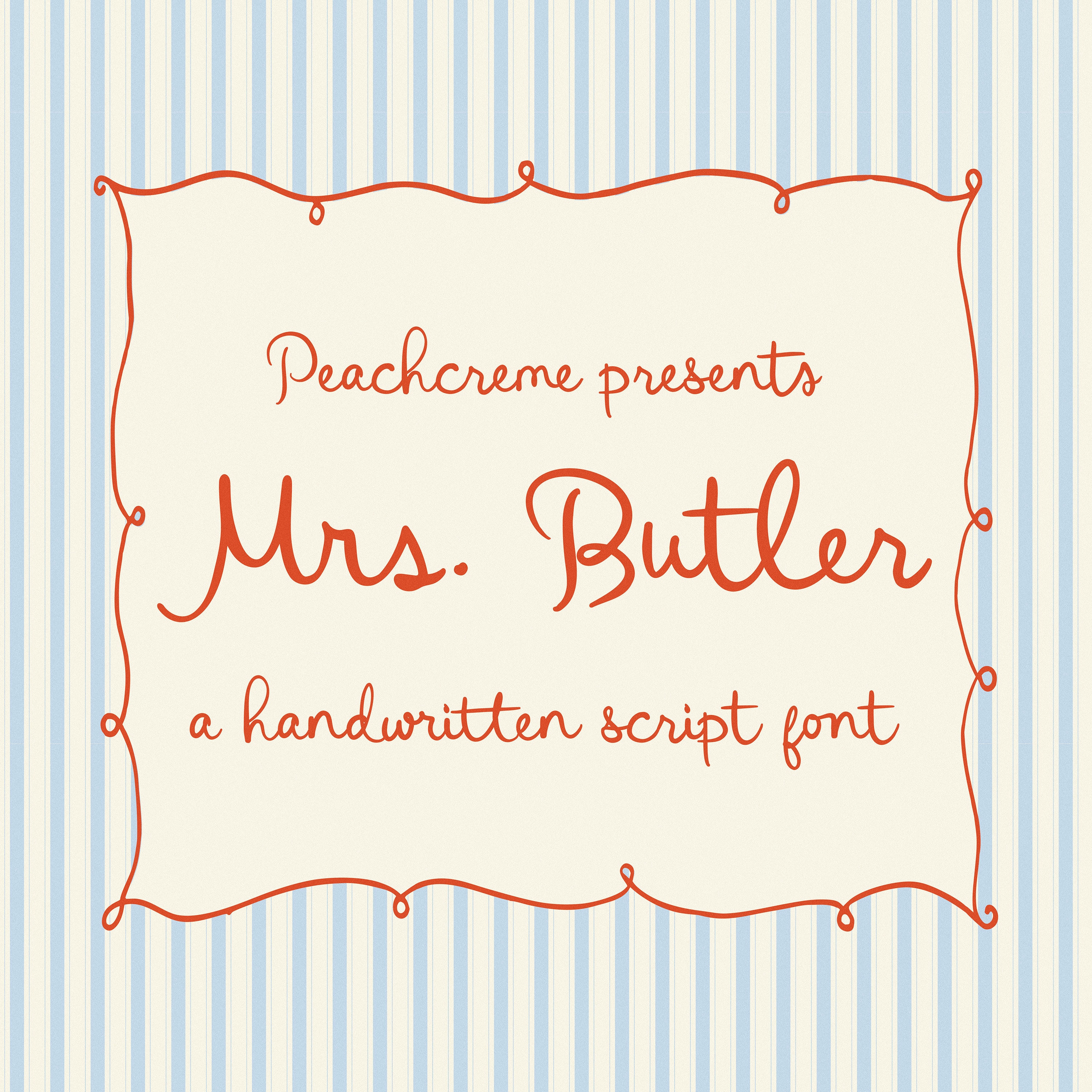 Mrs. Butler Script Font: Playful Handwritten Typeface - Etsy