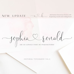 Kalligraphieschrift, moderne Kalligraphie, Herzschriftart, Hochzeitsschriftart, Einladungsschriftart, Schreibschrift, digitaler Download, Schriftart, Sophia Formo Schriftart