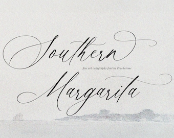 Calligraphy Font, Modern Calligraphy, Digital Fonts, Wedding Font, Invitation Font, Script Font, Digital Download, Southern Margarita Font