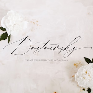 Font calligrafico, calligrafia moderna, font digitali, font per matrimonio, font per invito, font script, download digitale, font, font Dostoevsky