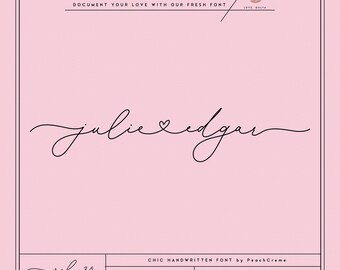 Julie Edgar Handwritten Script Font, Wedding Invitation Font